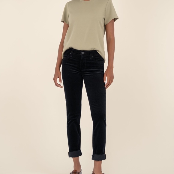 Kut from the Kloth Catherine Corduroy Boyfriend, Petite Size 6P6P / Black - Picture 2 of 3